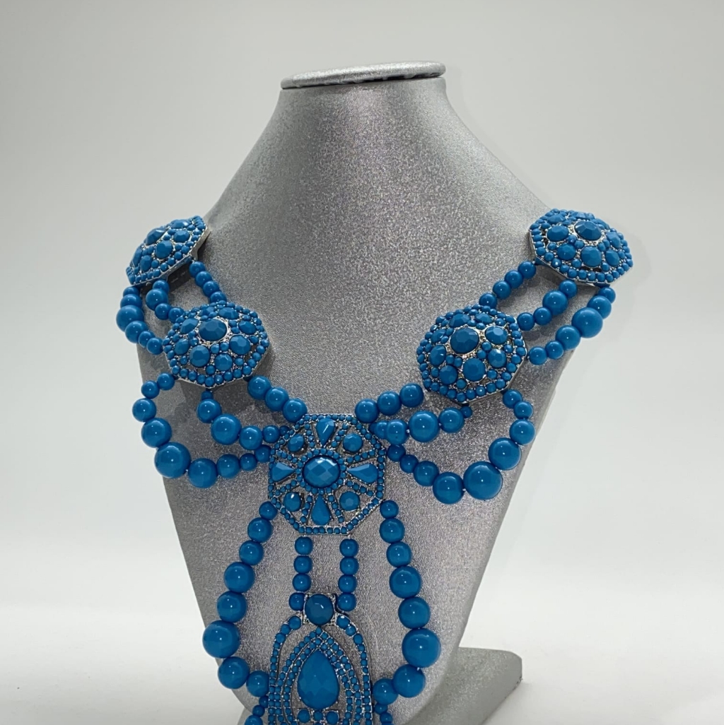 Susan Graver Blue Statement Necklace